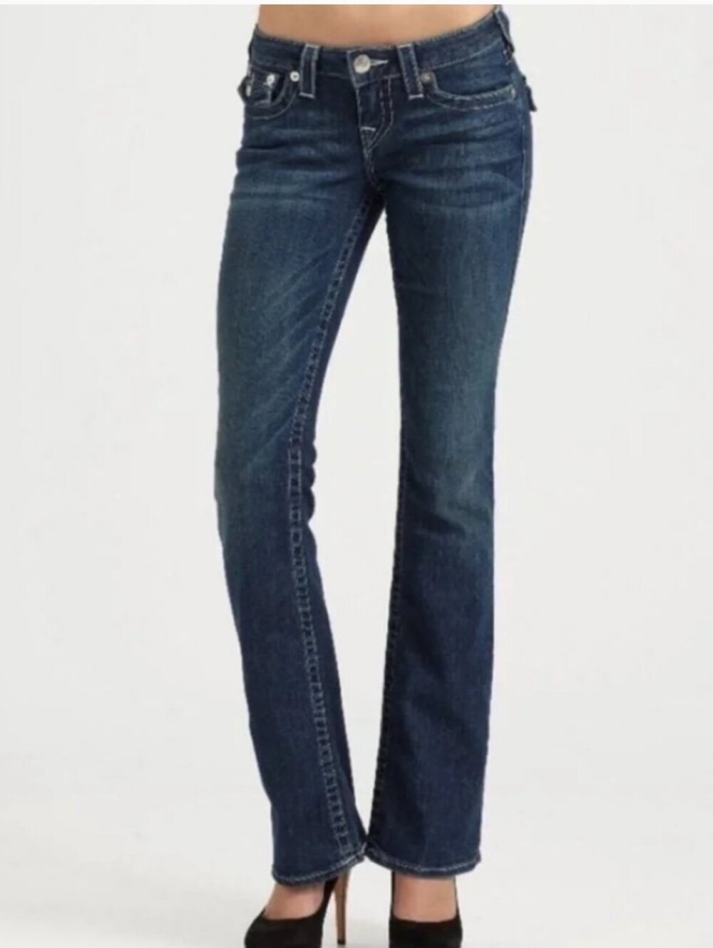 True Religion Y2K Becky Low Rise Bootcut Denim Jeans in Medium Blue Size 29
